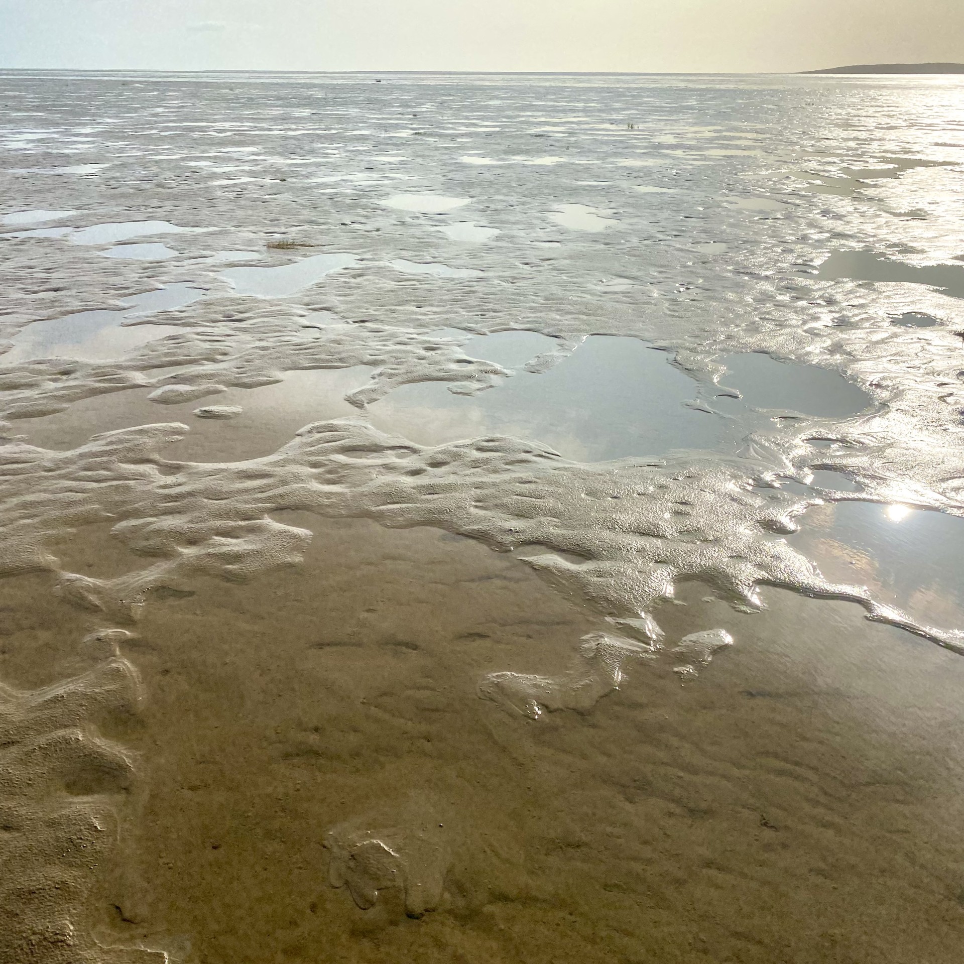 The tide going out on Silverdale Beach