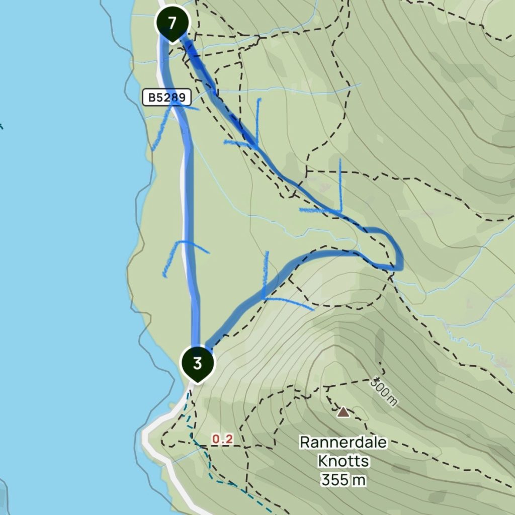 Map of easy Rannerdale Knotts walk